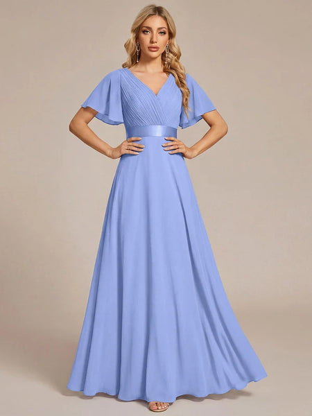 Vestido de Fiesta Talla XXXL 22 — Azul Aciano  — Entrega Inmediata