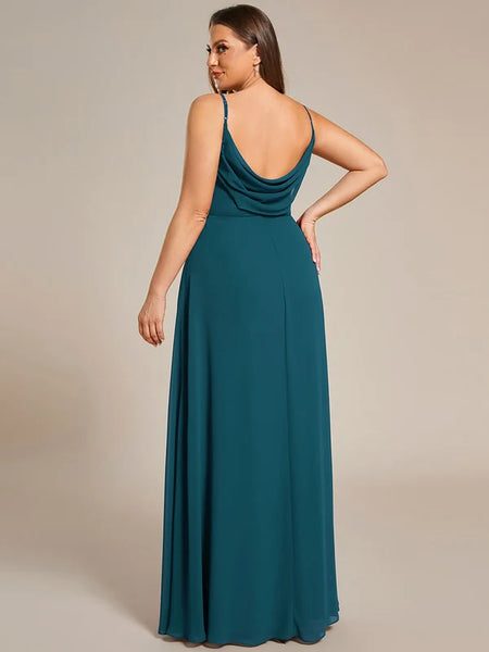 Vestido de Fiesta Talla L — Verde Azulado — Entrega Inmediata