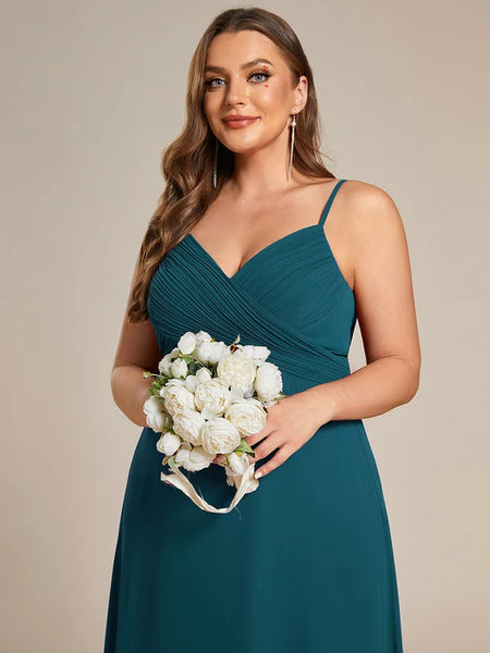 Vestido de Fiesta Talla L — Verde Azulado — Entrega Inmediata