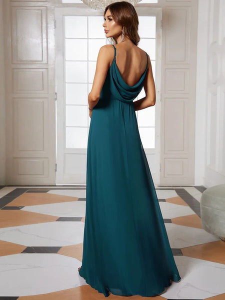 Vestido de Fiesta Talla L — Verde Azulado — Entrega Inmediata