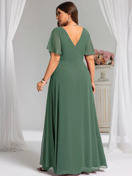 Vestido de Fiesta Talla XXXXL 24 —  Eucalipto — Entrega Inmediata
