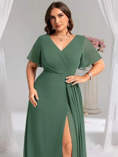 Vestido de Fiesta Talla XXXXL 24 —  Eucalipto — Entrega Inmediata