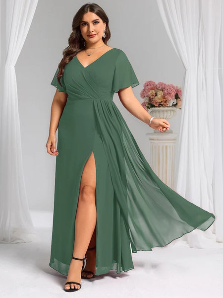 Vestido de Fiesta Talla XXXXL 24 —  Eucalipto — Entrega Inmediata