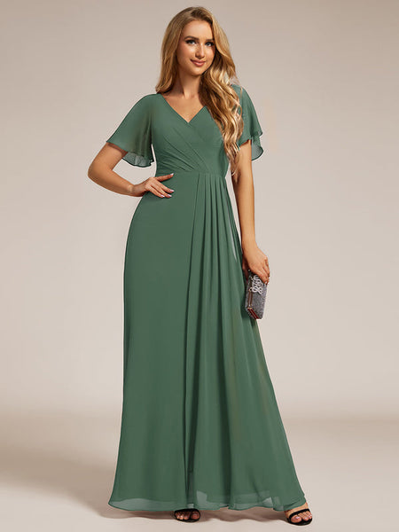 Vestido de Fiesta Talla XXXXL 24 —  Eucalipto — Entrega Inmediata