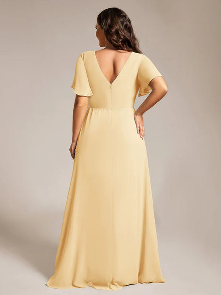 Vestido de Fiesta Talla XXXXL 24 —  Amarillo — Entrega Inmediata