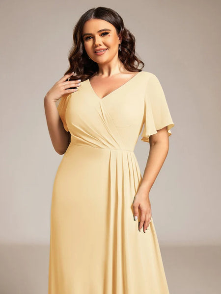 Vestido de Fiesta Talla XXXXL 24 —  Amarillo — Entrega Inmediata