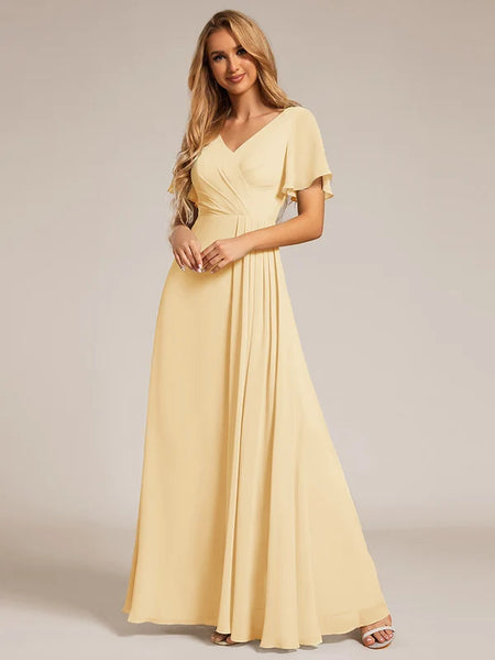 Vestido de Fiesta Talla XXXXL 24 —  Amarillo — Entrega Inmediata