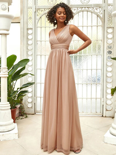 Vestido de Fiesta Talla M —  Oro Rosa — Entrega Inmediata