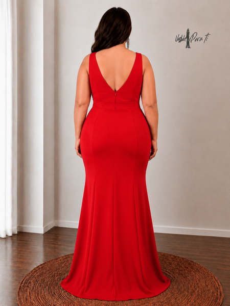 Vestido Largo de Fiesta Talla XXL — Rojo — Entrega Inmediata