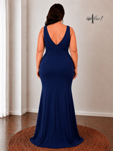 Vestido Largo de Fiesta Talla XXL — Azul — Entrega Inmediata