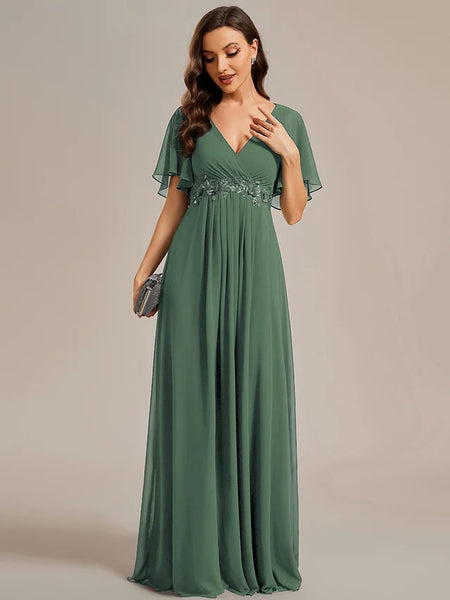 Vestido de Fiesta Talla L — Eucalipto — Entrega Inmediata