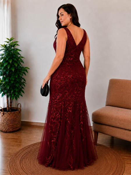 Vestido Largo de Fiesta Talla L — Burdeo — Entrega Inmediata