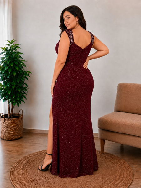 Vestido de Fiesta Talla XXL 16 —  Burdeo — Entrega Inmediata