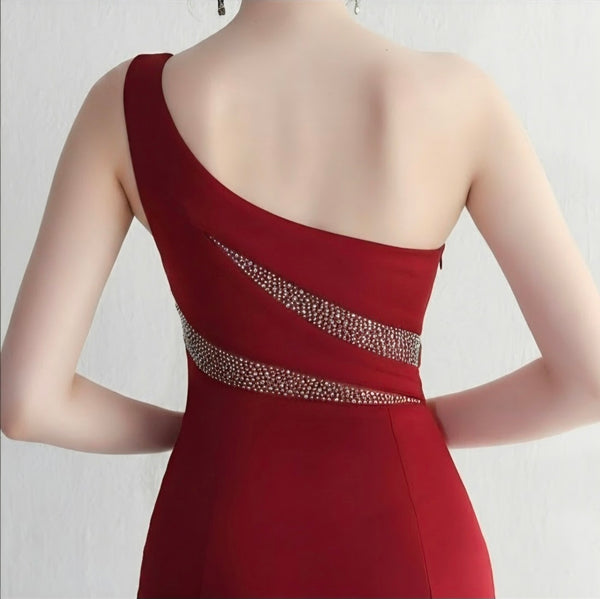 Vestido de Fiesta Talla S-M — Burdeo — Entrega Inmediata