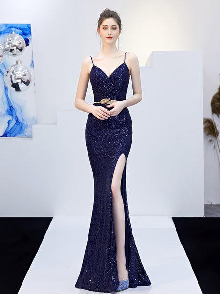 Vestido de Fiesta Talla S — Azul Marino — Entrega Inmediata
