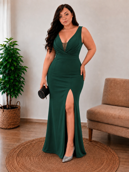 Vestido Largo de Fiesta Talla XXL — Verde— Entrega Inmediata