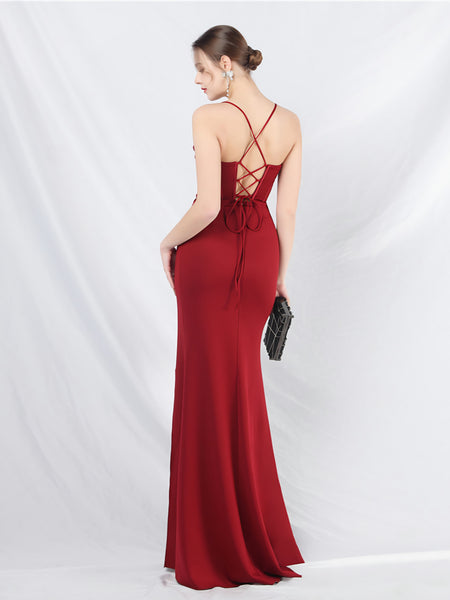 Vestido Largo de Fiesta Talla M — Burdeo— Entrega Inmediata