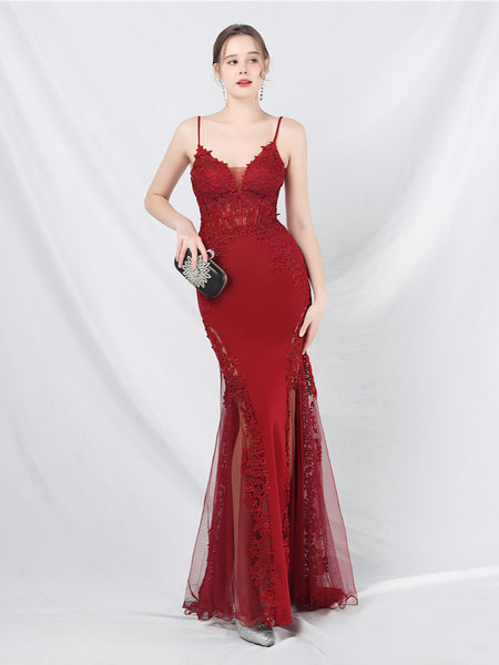 Vestido Largo de Fiesta Talla M — Burdeo— Entrega Inmediata