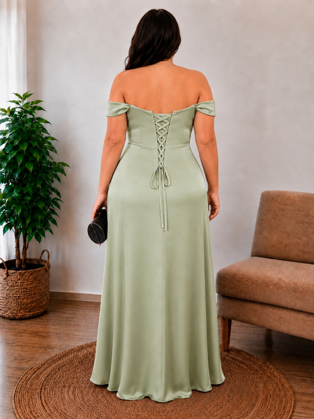 Vestido de Fiesta Talla L — Verde Salvia — Entrega Inmediata