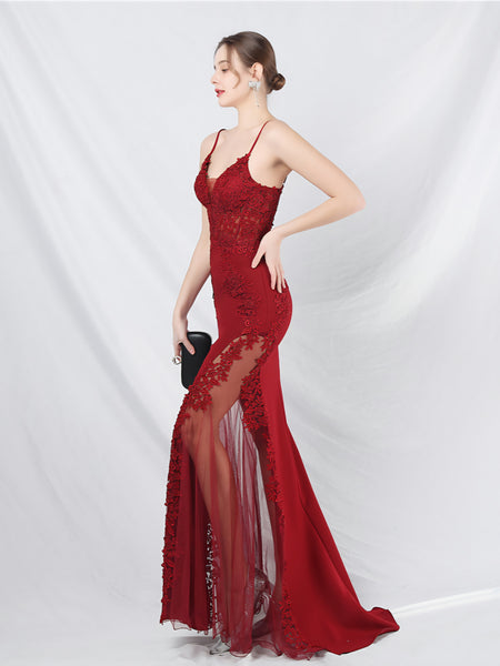 Vestido Largo de Fiesta Talla M — Burdeo— Entrega Inmediata
