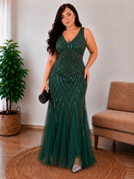 Vestido de Fiesta Talla XXL 16 —  Verde — Entrega Inmediata