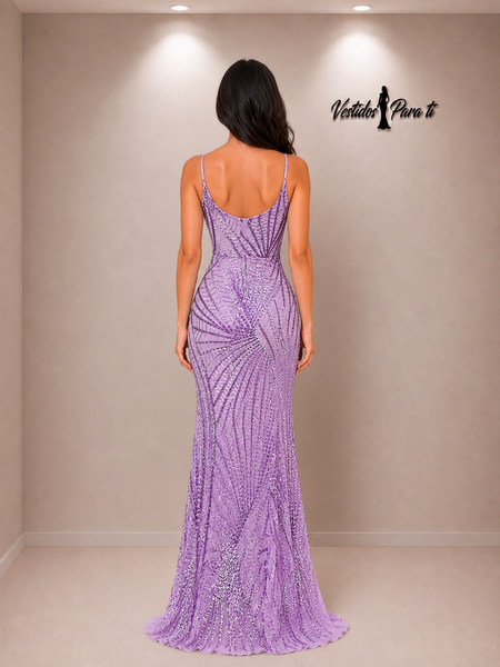 Vestido de Fiesta Talla XS — Lavanda — Entrega Inmediata