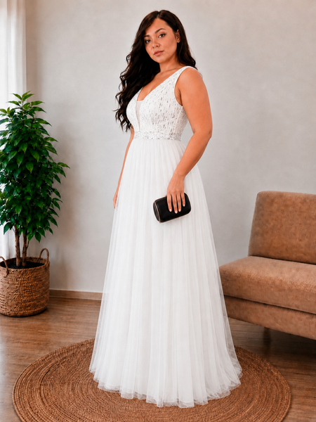 Vestido de Novia Talla XL — Blanco — Entrega Inmediata