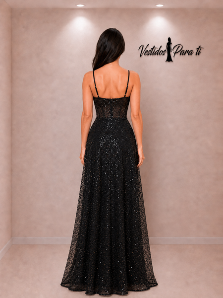 Vestido de Fiesta Talla S-M — Negro — Entrega Inmediata