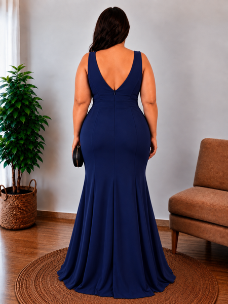 Vestido Largo de Fiesta Talla XXL — Azul — Entrega Inmediata