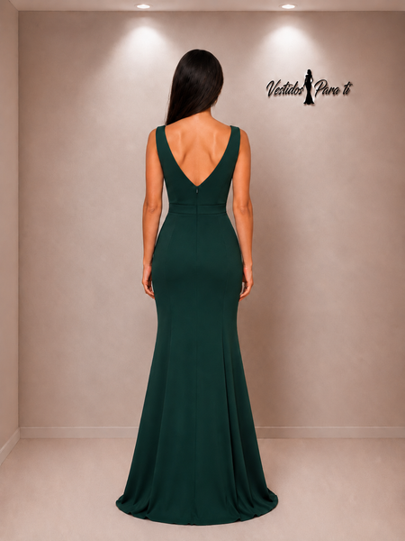 Vestido Largo de Fiesta Talla S-M — Verde— Entrega Inmediata