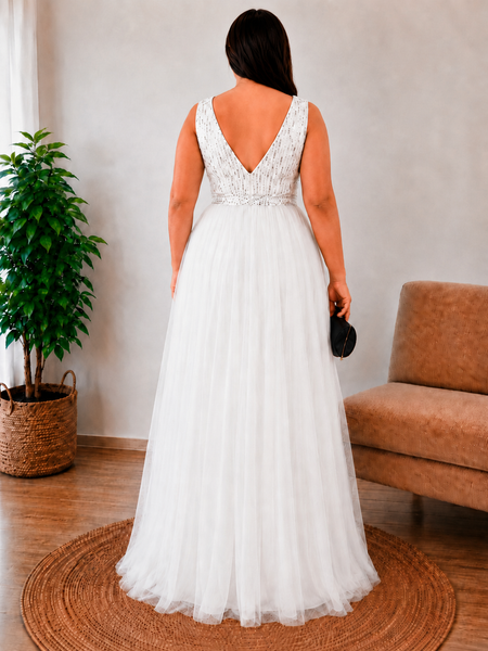Vestido de Novia Talla XL — Blanco — Entrega Inmediata