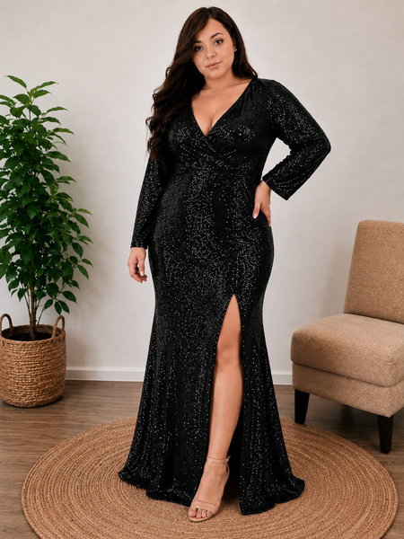 Vestido Largo de Fiesta Talla XXL 18 — Negro — Entrega Inmediata