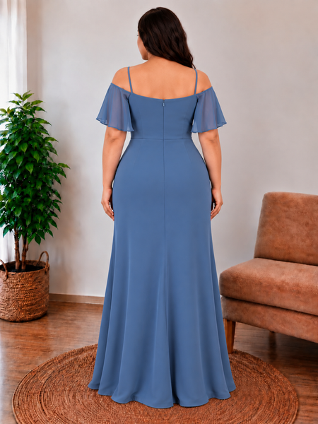 Vestido de Fiesta Talla L — Azul Acero — Entrega Inmediata