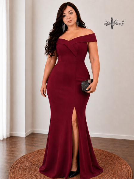 Vestido de Fiesta Talla XXL — Burdeo — Entrega Inmediata