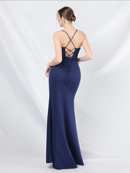 Vestido Largo de Fiesta Talla S — Azul — Entrega Inmediata