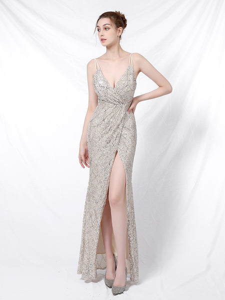 Vestido de Fiesta Talla XS — Plateado — Entrega Inmediata
