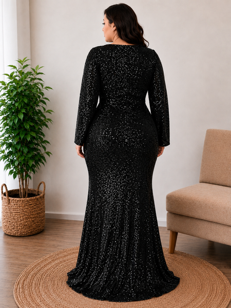 Vestido Largo de Fiesta Talla XXL 18 — Negro — Entrega Inmediata