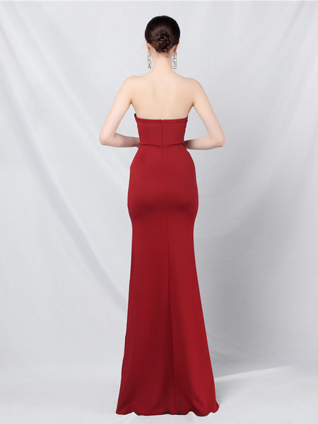 Vestido de Fiesta Talla S-M — Burdeo — Entrega Inmediata