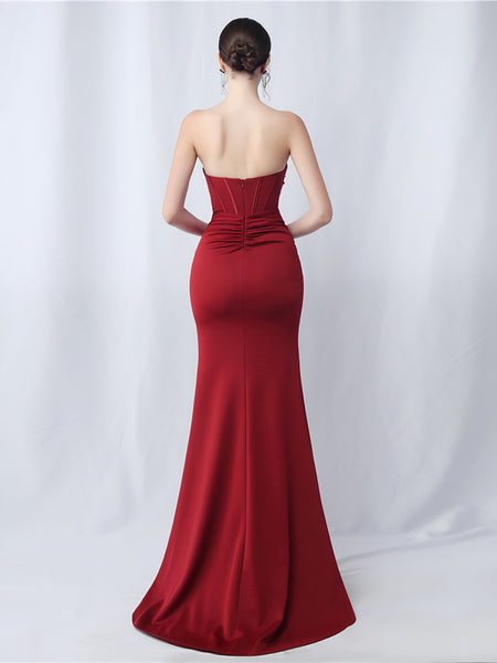 Vestido Largo de Fiesta Talla XS — Burdeo— Entrega Inmediata