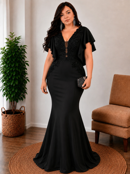 Vestido Largo de Fiesta Talla XL — Negro— Entrega Inmediata