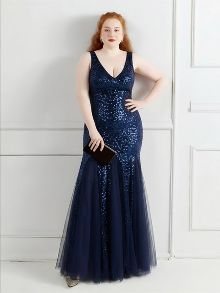 Vestido de Fiesta Talla XL — Azul Marino — Entrega Inmediata