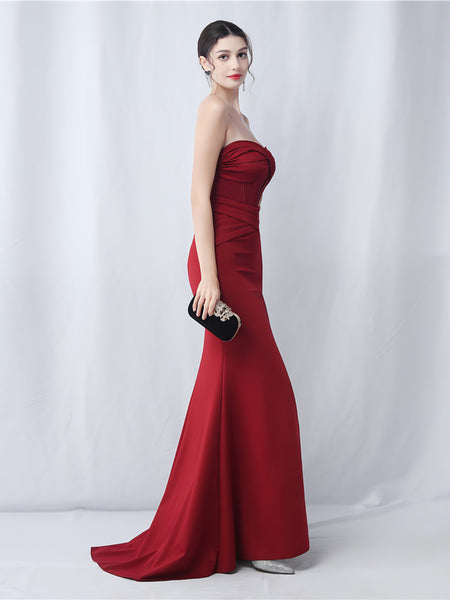 Vestido Largo de Fiesta Talla XS — Burdeo— Entrega Inmediata