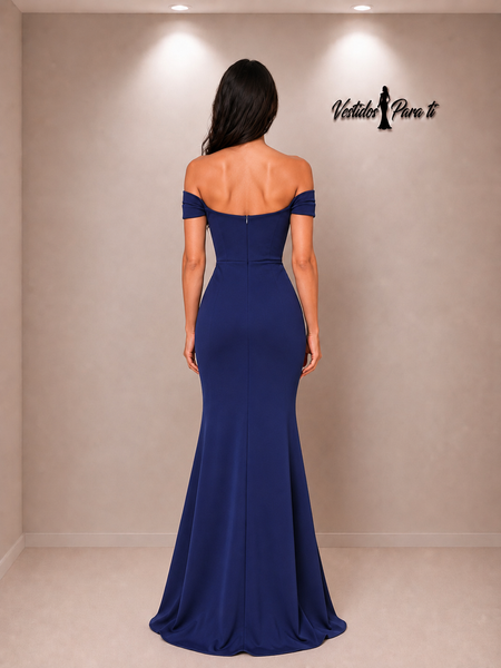Vestido de Fiesta Talla S — Azul — Entrega Inmediata