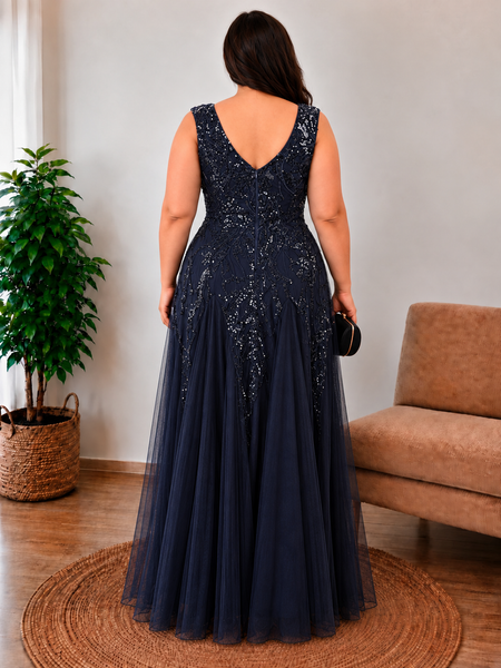 Vestido de Fiesta Talla L — Azul Marino — Entrega Inmediata