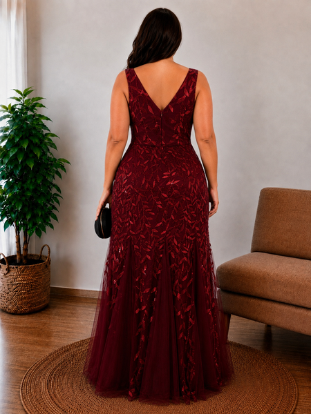 Vestido Largo de Fiesta Talla L — Burdeo — Entrega Inmediata
