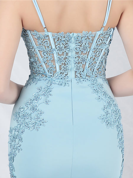 Vestido Largo de Fiesta Talla S — Celeste— Entrega Inmediata