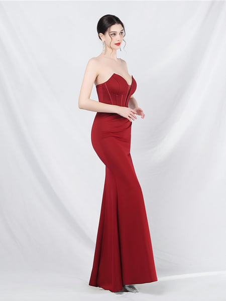 Vestido de Fiesta Talla S-M — Burdeo — Entrega Inmediata