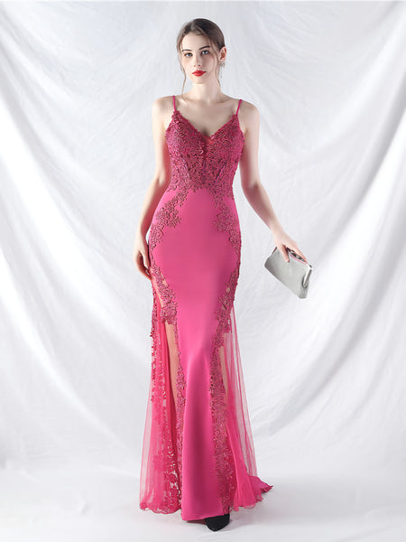 Vestido Largo de Fiesta Talla XS —Fucsia — Entrega Inmediata