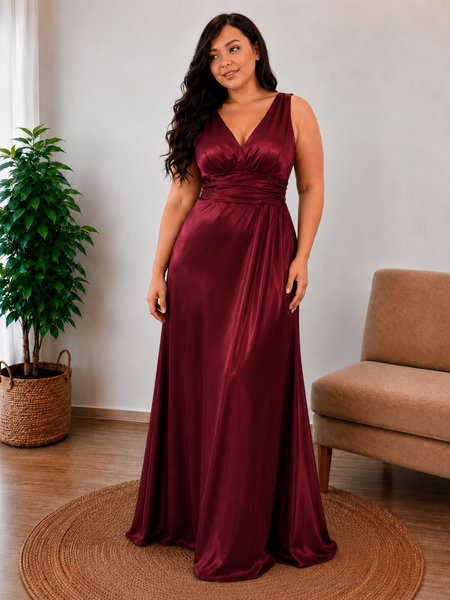Vestido de Fiesta Talla XXXL — Burdeo — Entrega Inmediata