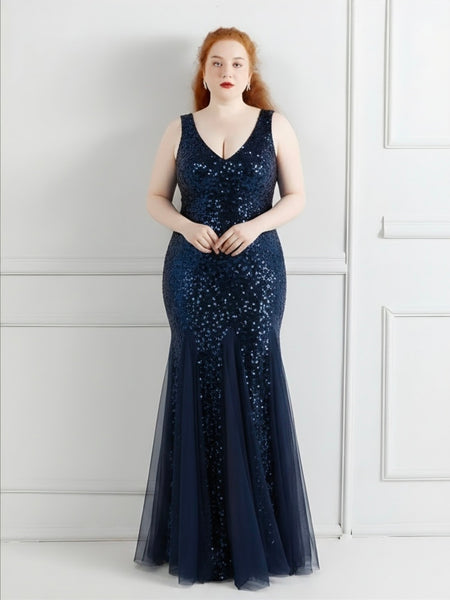 Vestido de Fiesta Talla XL — Azul Marino — Entrega Inmediata